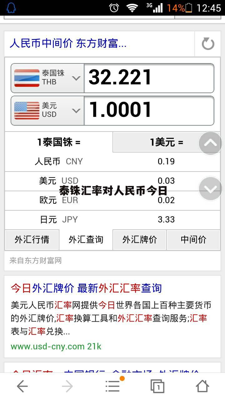 人民币对泰铢汇率(人民币对泰铢汇率是多少)
